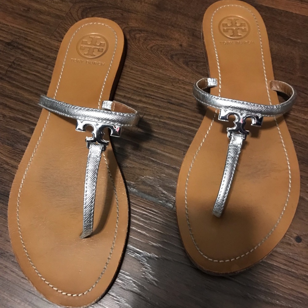 Tory Burch Silver Sandals - Picture 2 of 4